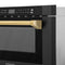 Autograph Edition 24 In. 1.2 Cu. Ft. Built-in Microwave Drawer In Black Stainless Steel With Polished Gold Accents