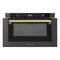 Autograph Edition 24 In. 1.2 Cu. Ft. Built-in Microwave Drawer In Black Stainless Steel With Polished Gold Accents