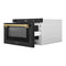 Autograph Edition 24 In. 1.2 Cu. Ft. Built-in Microwave Drawer In Black Stainless Steel With Polished Gold Accents