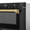 Autograph Edition 24 In. 1.2 Cu. Ft. Built-in Microwave Drawer In Black Stainless Steel With Polished Gold Accents
