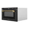 Autograph Edition 24 In. 1.2 Cu. Ft. Built-in Microwave Drawer In Black Stainless Steel And Champagne Bronze Helix Handle