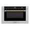 Autograph Edition 24 In. 1.2 Cu. Ft. Built-in Microwave Drawer With A Traditional Handle In Stainless Steel And Champagne Bronze Accents