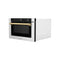 Autograph Edition 24 In. 1.2 Cu. Ft. Built-in Microwave Drawer With A Traditional Handle In Stainless Steel And Polished Gold Accents