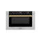 Autograph Edition 24 In. 1.2 Cu. Ft. Built-in Microwave Drawer With A Traditional Handle In Stainless Steel And Polished Gold Accents