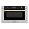 Autograph Edition 24 In. 1.2 Cu. Ft. Built-in Microwave Drawer With A Traditional Handle In Stainless Steel And Polished Gold Accents