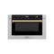 Autograph Edition 24 In. 1.2 Cu. Ft. Built-in Microwave Drawer With A Traditional Handle In Stainless Steel And Polished Gold Accents