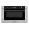 Autograph Edition 24 In. 1.2 Cu. Ft. Built-in Microwave Drawer With A Traditional Handle In Stainless Steel And Matte Black Accents