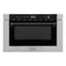 Autograph Edition 24 In. 1.2 Cu. Ft. Built-in Microwave Drawer With A Traditional Handle In Stainless Steel And Matte Black Accents