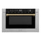 Autograph Edition 24 In. 1.2 Cu. Ft. Built-in Microwave Drawer With A Traditional Handle In Satin Stainless Steel And Champagne Bronze Accents