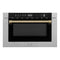 Autograph Edition 24 In. 1.2 Cu. Ft. Built-in Microwave Drawer With A Traditional Handle In Satin Stainless Steel And Champagne Bronze Accents