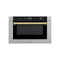 Autograph Edition 24 In. 1.2 Cu. Ft. Built-in Microwave Drawer With A Traditional Handle In Satin Stainless Steel And Polished Gold Accents