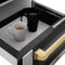 Autograph Edition 24 In. 1.2 Cu. Ft. Built-in Microwave Drawer With A Traditional Handle In Satin Stainless Steel And Polished Gold Accents