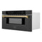 Autograph Edition 30 In. 1.2 Cu. Ft. Built-in Microwave Drawer In Black Stainless Steel And Champagne Bronze Accents
