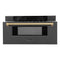 Autograph Edition 30 In. 1.2 Cu. Ft. Built-in Microwave Drawer In Black Stainless Steel And Champagne Bronze Accents