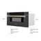 Autograph Edition 30 In. 1.2 Cu. Ft. Built-in Microwave Drawer In Black Stainless Steel And Champagne Bronze Accents