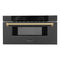 Autograph Edition 30 In. 1.2 Cu. Ft. Built-in Microwave Drawer In Black Stainless Steel And Champagne Bronze Accents