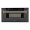 Autograph Edition 30 In. 1.2 Cu. Ft. Built-in Microwave Drawer In Black Stainless Steel And Champagne Bronze Accents