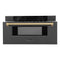 Autograph Edition 30 In. 1.2 Cu. Ft. Built-in Microwave Drawer In Black Stainless Steel And Champagne Bronze Accents