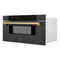 Autograph Edition 30 In. 1.2 Cu. Ft. Built-in Microwave Drawer In Black Stainless Steel And Champagne Bronze Accents