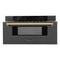 Autograph Edition 30 In. 1.2 Cu. Ft. Built-in Microwave Drawer In Black Stainless Steel With Polished Gold Accents