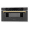 Autograph Edition 30 In. 1.2 Cu. Ft. Built-in Microwave Drawer In Black Stainless Steel With Polished Gold Accents