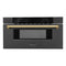 Autograph Edition 30 In. 1.2 Cu. Ft. Built-in Microwave Drawer In Black Stainless Steel With Polished Gold Accents