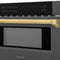 Autograph Edition 30 In. 1.2 Cu. Ft. Built-in Microwave Drawer In Black Stainless Steel With Polished Gold Accents