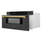 Autograph Edition 30 In. 1.2 Cu. Ft. Built-in Microwave Drawer In Black Stainless Steel With Polished Gold Accents
