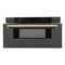Autograph Edition 30 In. 1.2 Cu. Ft. Built-in Microwave Drawer In Black Stainless Steel With Polished Gold Accents