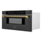 Autograph Edition 30 In. 1.2 Cu. Ft. Built-in Microwave Drawer In Black Stainless Steel And Polished Gold Helix Handle