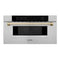 Autograph Edition 30 In. 1.2 Cu. Ft. Built-in Microwave Drawer In Stainless Steel With Polished Gold Accents