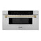 Autograph Edition 30 In. 1.2 Cu. Ft. Built-in Microwave Drawer In Stainless Steel With Polished Gold Accents