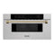 Autograph Edition 30 In. 1.2 Cu. Ft. Built-in Microwave Drawer In Satin Stainless Steel With Champagne Bronze Accents