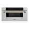 Autograph Edition 30 In. 1.2 Cu. Ft. Built-in Microwave Drawer In Satin Stainless Steel With Champagne Bronze Accents