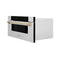 Autograph Edition 30 In. 1.2 Cu. Ft. Built-in Microwave Drawer In Satin Stainless Steel With Polished Gold Accents