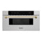 Autograph Edition 30 In. 1.2 Cu. Ft. Built-in Microwave Drawer In Satin Stainless Steel With Polished Gold Accents