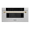 Autograph Edition 30 In. 1.2 Cu. Ft. Built-in Microwave Drawer In Satin Stainless Steel With Polished Gold Accents