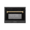 Autograph Edition 24 In. 1.6 Cu Ft. Built-in Convection Microwave Oven In Black Stainless Steel With Champagne Bronze Accents