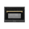 Autograph Edition 24 In. 1.6 Cu Ft. Built-in Convection Microwave Oven In Black Stainless Steel With Polished Gold Accents