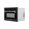 Autograph Edition 24 In. 1.6 Cu Ft. Built-in Convection Microwave Oven In Black Stainless Steel And Champagne Bronze Helix Handle