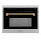 Autograph Edition 24 In. 1.6 Cu Ft. Built-in Convection Microwave Oven In Stainless Steel With Champagne Bronze Accents