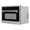 Autograph Edition 24 In. 1.6 Cu Ft. Built-in Convection Microwave Oven In Stainless Steel With Champagne Bronze Accents