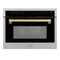 Autograph Edition 24 In. 1.6 Cu Ft. Built-in Convection Microwave Oven In Stainless Steel With Champagne Bronze Accents