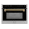 Autograph Edition 24 In. 1.6 Cu Ft. Built-in Convection Microwave Oven In Stainless Steel With Champagne Bronze Accents