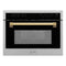 Autograph Edition 24 In. 1.6 Cu Ft. Built-in Convection Microwave Oven In Stainless Steel With Polished Gold Accents