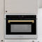 Autograph Edition 24 In. 1.6 Cu Ft. Built-in Convection Microwave Oven In Stainless Steel With Polished Gold Accents