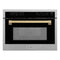 Autograph Edition 24 In. 1.6 Cu Ft. Built-in Convection Microwave Oven In Satin Stainless Steel With Champagne Bronze Accents