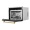 Autograph Edition 24 In. 1.6 Cu Ft. Built-in Convection Microwave Oven In Satin Stainless Steel With Polished Gold Accents