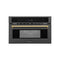 Autograph Edition 30 In. 1.6 Cu Ft. Built-in Convection Microwave Oven In Black Stainless Steel With Polished Gold Accents