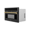 Autograph Edition 30 In. 1.6 Cu Ft. Built-in Convection Microwave Oven In Black Stainless Steel With Polished Gold Accents